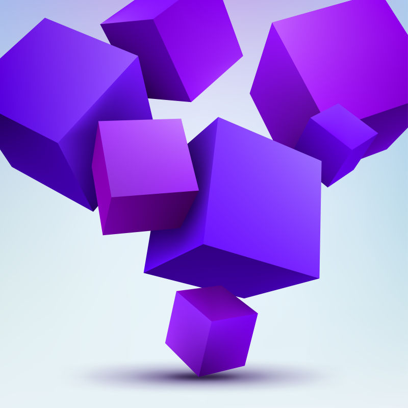 矢量的紫色立方体