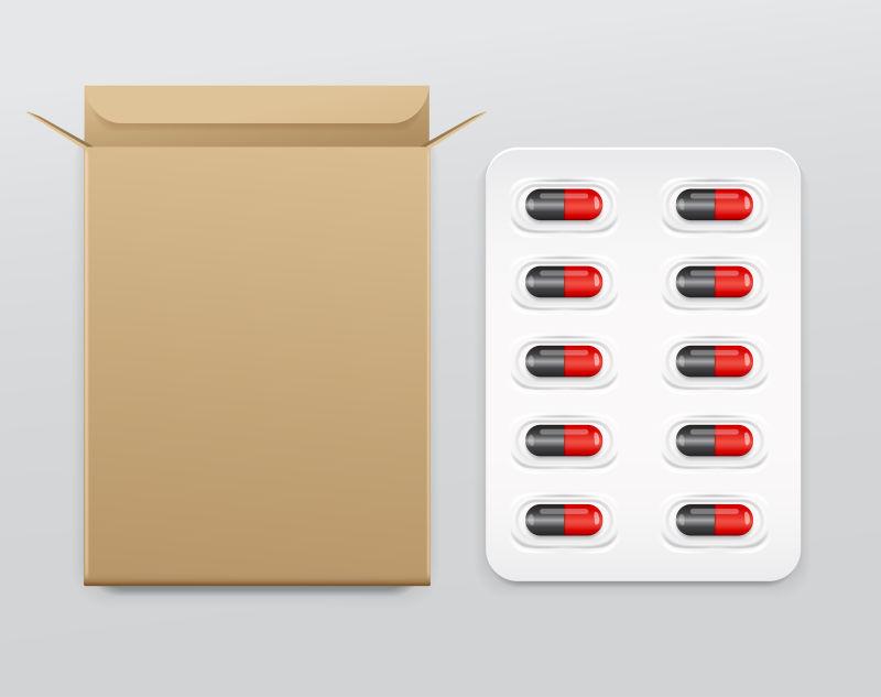 矢量泡囊包装两色胶囊