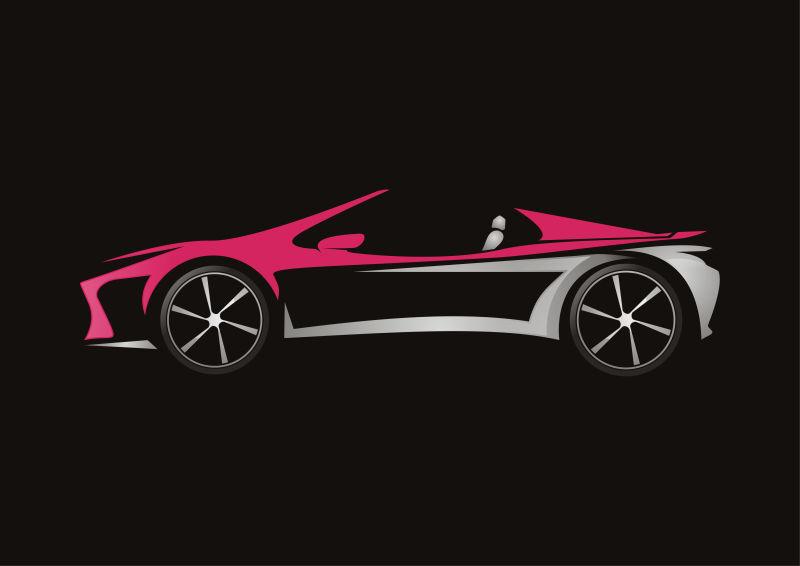 矢量现代粉色汽车设计