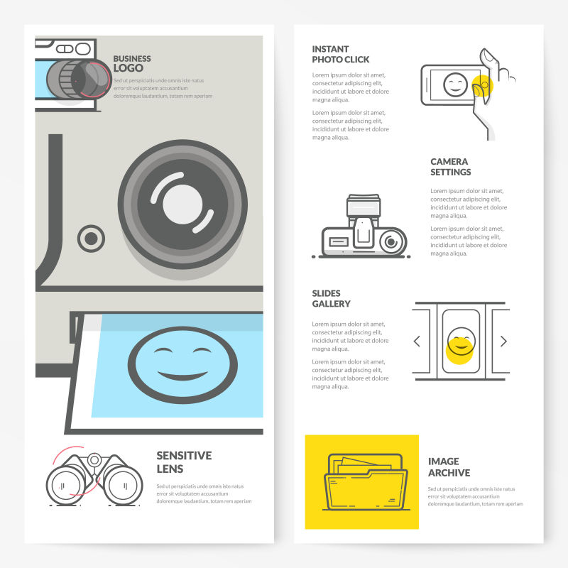 相机宣传册矢量设计