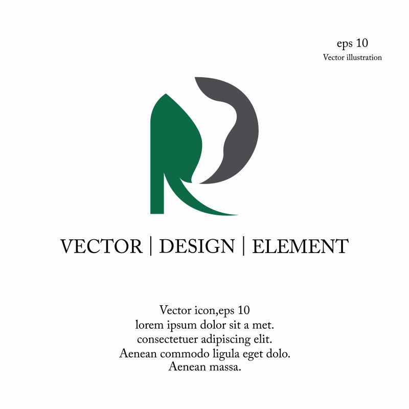 矢量字母R英尺标志