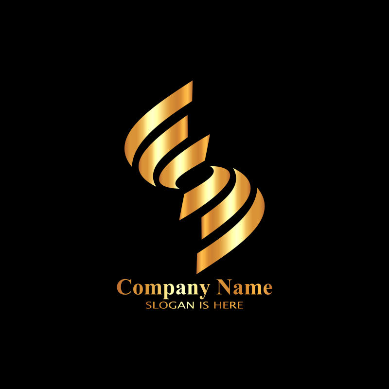 矢量金色抽象logo