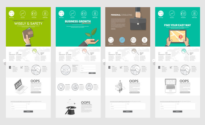 矢量的商务网站页面设计