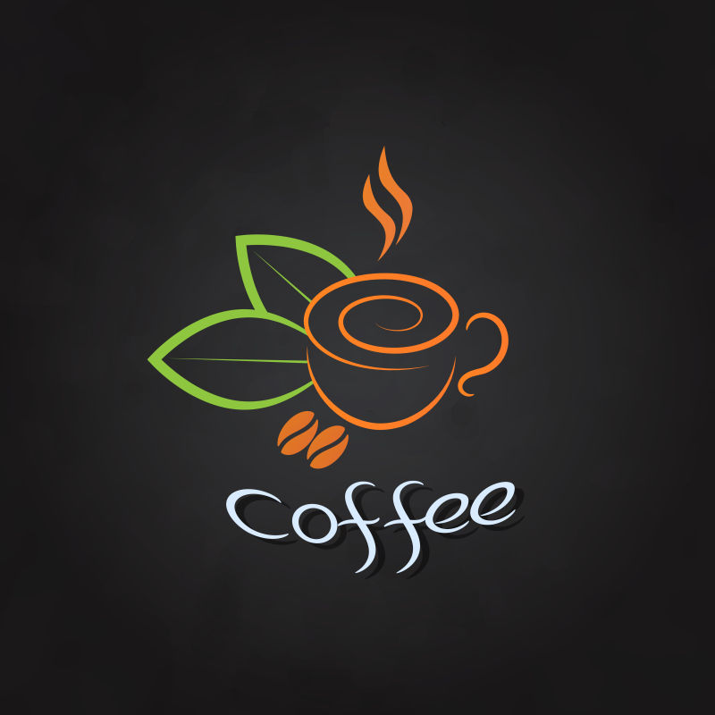 手绘创意咖啡杯标志矢量设计