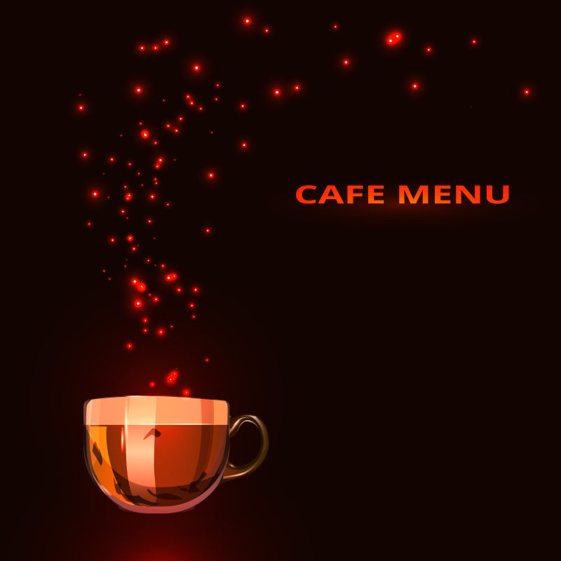 咖啡杯图案的咖啡厅菜单矢量设计