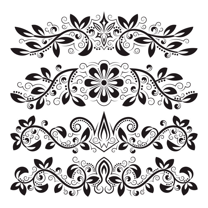 巴洛克风格的古董花纹矢量设计