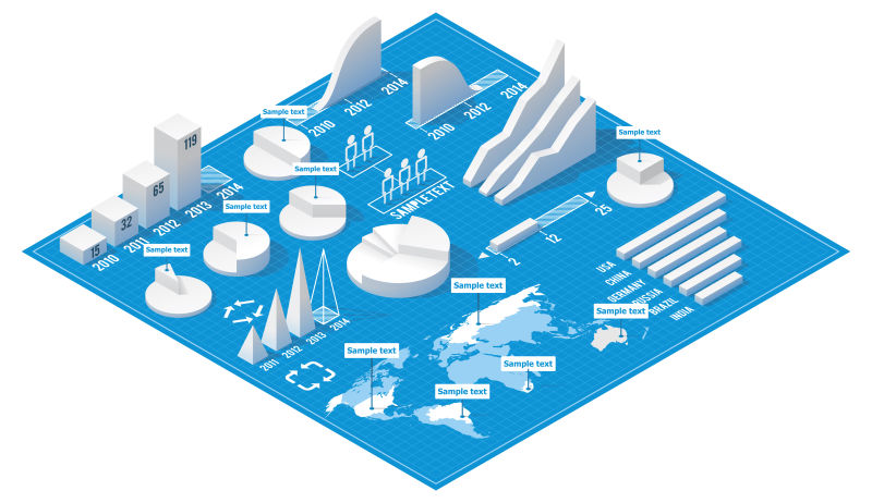 创意矢量信息图表元素的商业信息图表