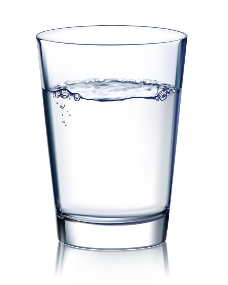 玻璃与水隔离的矢量插图
