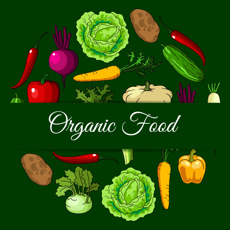 创意矢量素食蔬菜海报设计