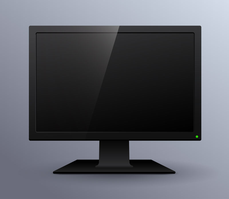 矢量黑色的电脑显示器