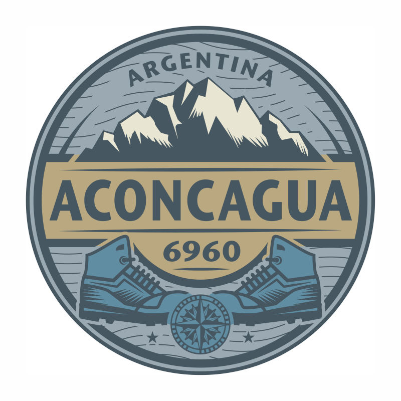 阿根廷安第斯山脉标签矢量设计