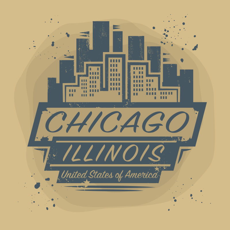 芝加哥城市插图矢量设计