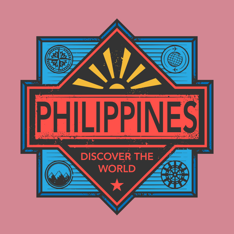 菲律宾古典插图矢量设计