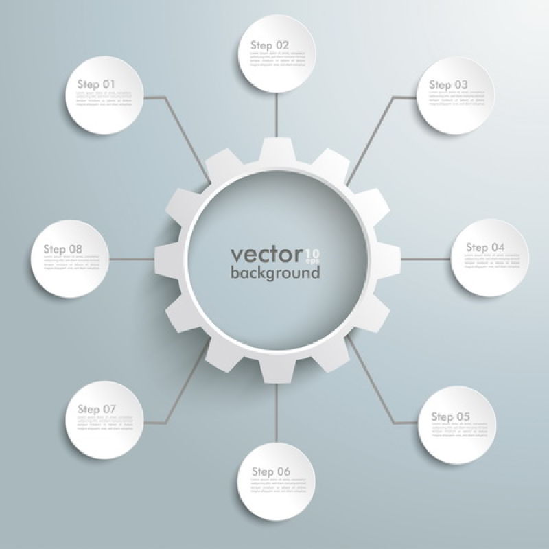 创意矢量齿轮元素的信息图表