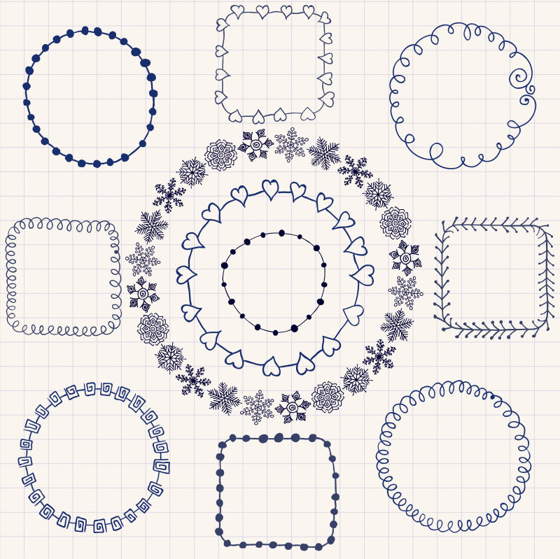 矢量手绘的涂鸦框架