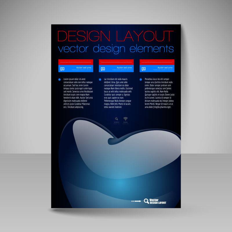 矢量的蓝色心形图案封面