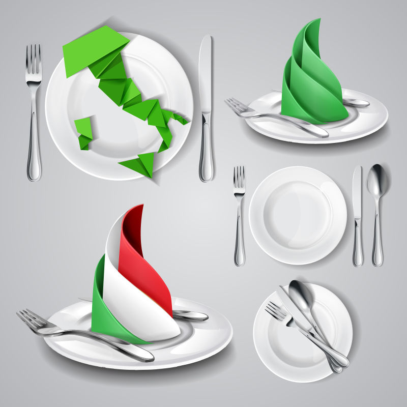抽象矢量意大利风格的餐具设计