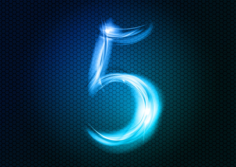 矢量光效数字5