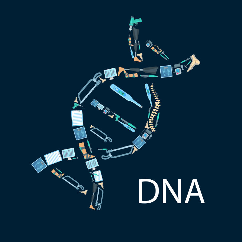矢量抽象基因概念的医疗主题插图