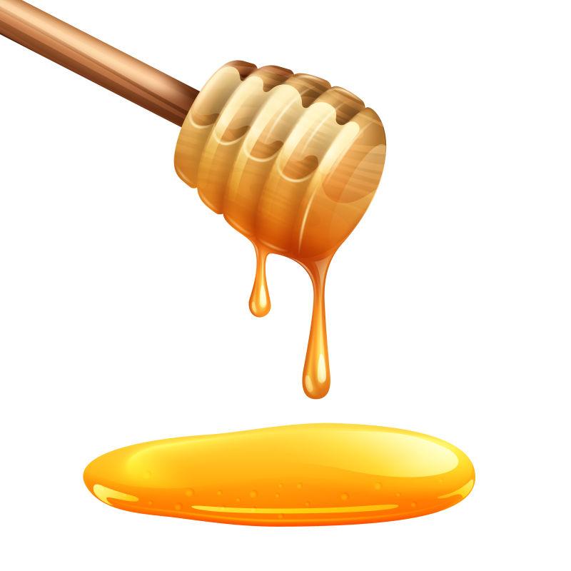 蜂蜜棒上浓密的蜂蜜矢量插图