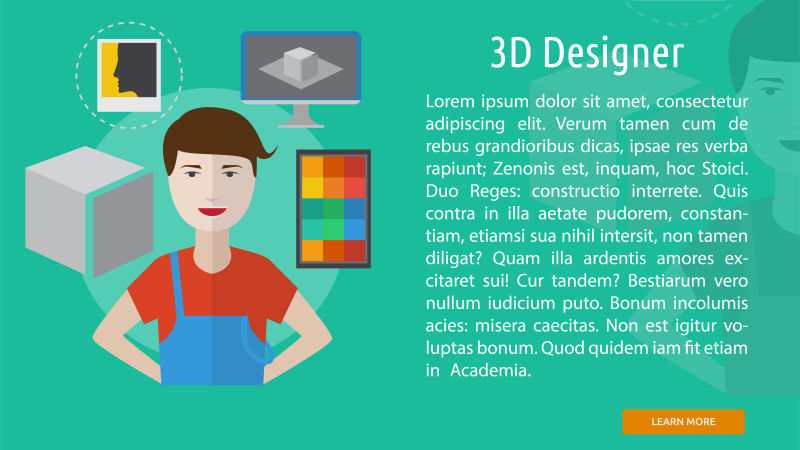 抽象矢量3d设计师概念插图
