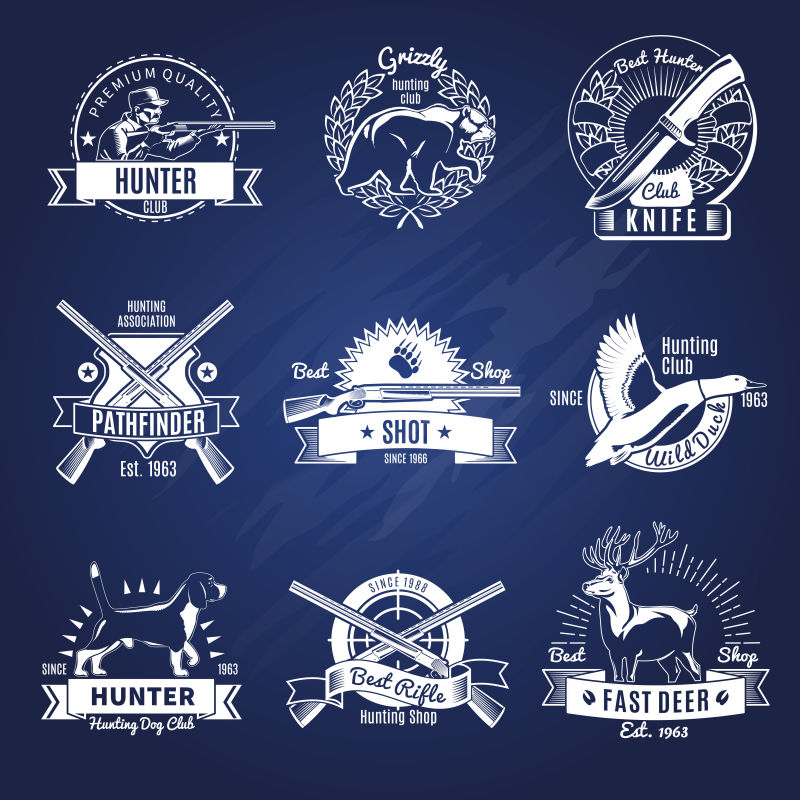 矢量狩猎设计俱乐部标志