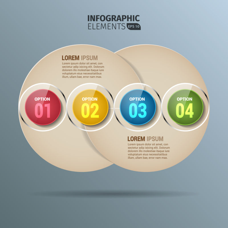 创意矢量四色商业三维信息图表设计
