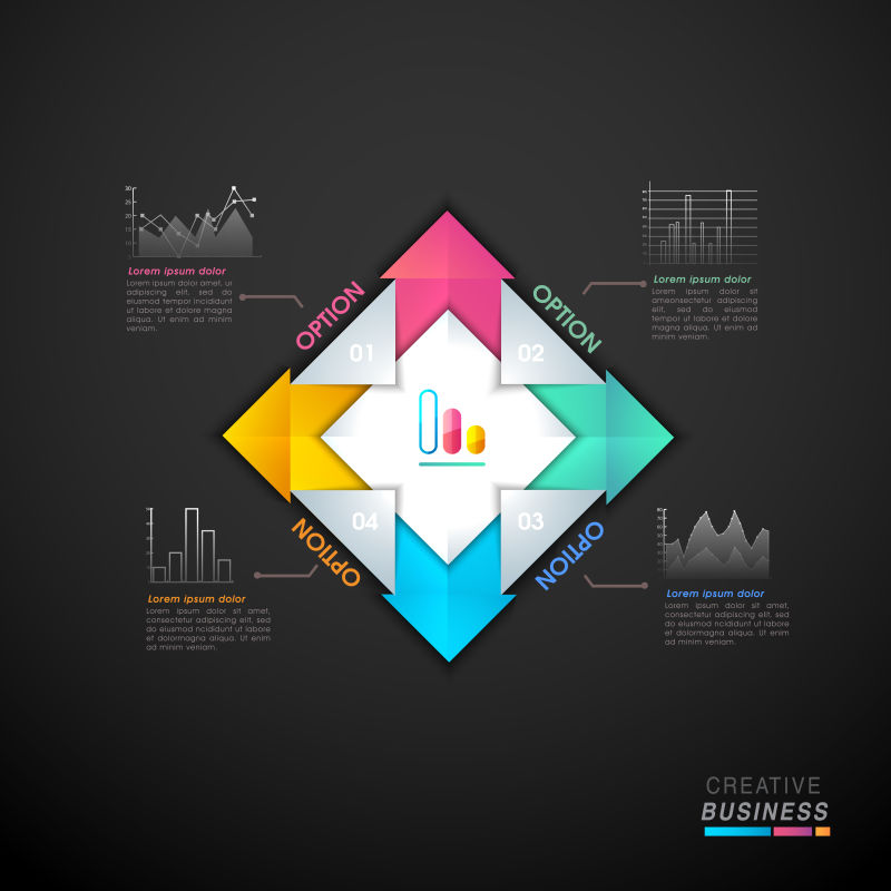 矢量的彩色箭头图案商业图表
