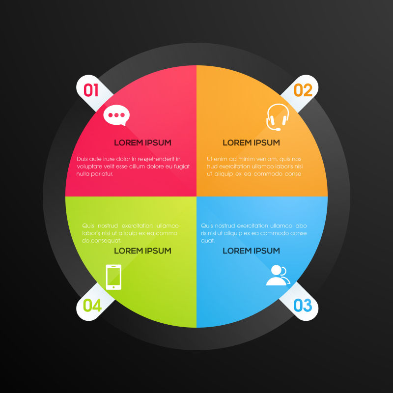 矢量的彩色圆形商业信息图表