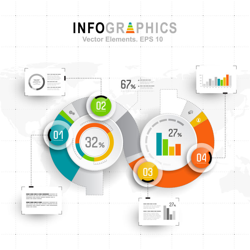 彩色环形信息表矢量设计