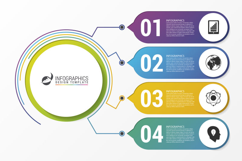 矢量现代流程信息图表设计