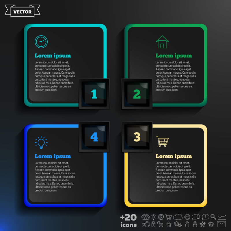 矢量的矩形图案信息图设计
