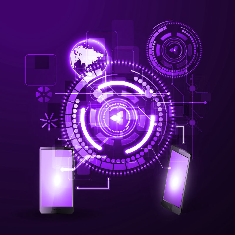 矢量创意紫色互联网技术设计背景