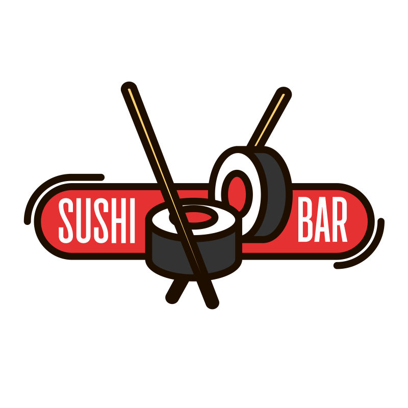 矢量的日本寿司标志设计