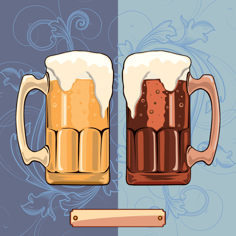 矢量卡通啤酒的插图设计