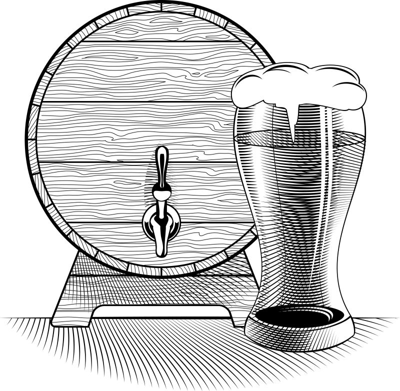 抽象矢量排线风格的小麦啤酒标志设计