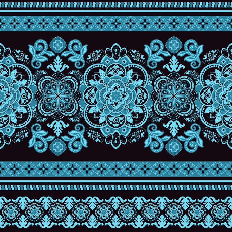 创意矢量蓝色花纹元素装饰设计背景