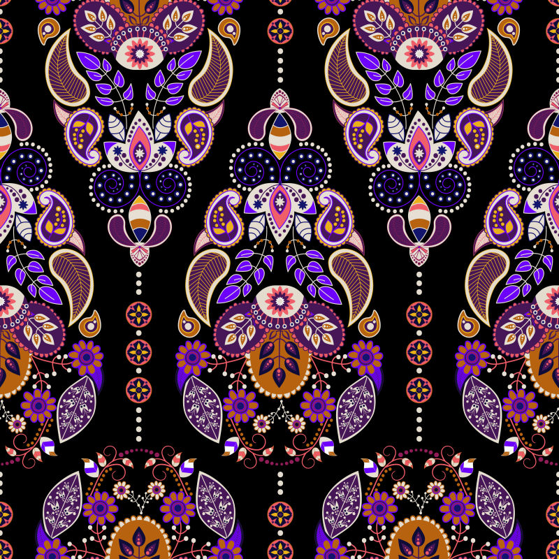 创意矢量紫色花纹元素装饰背景设计