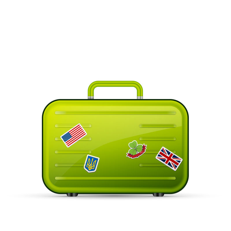手提箱旅游概念矢量插图