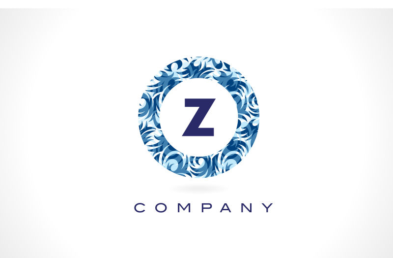 蓝色字母Z图案标志矢量设计