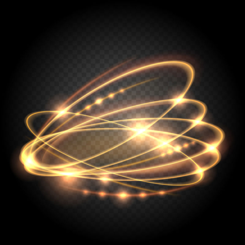 抽象矢量金色发光旋涡型光圈设计元素