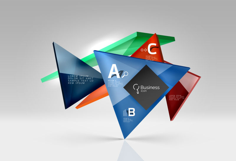 矢量抽象几何玻璃三角形