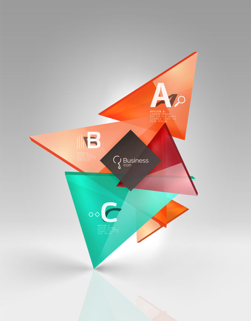 矢量几何3D三角形现代构图