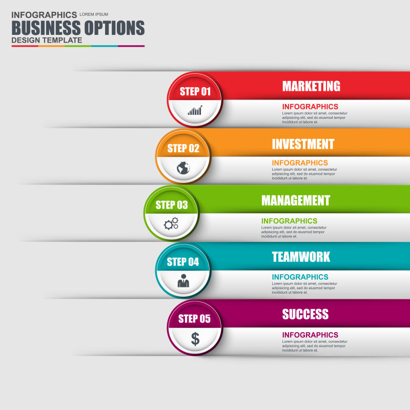 创意矢量现代商业信息图表平面设计插图