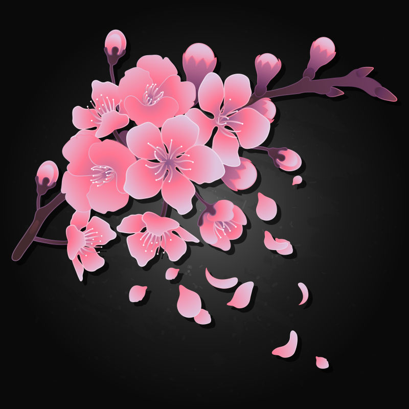 矢量美丽的粉色樱花设计背景