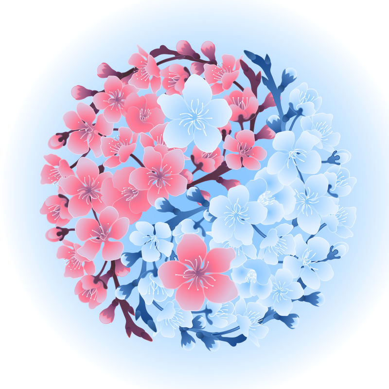 抽象矢量樱花设计图案背景