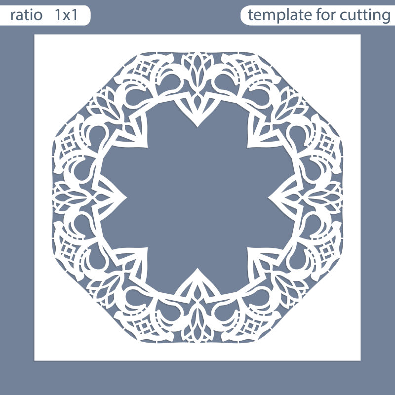 矢量的白色镂空花纹卡片