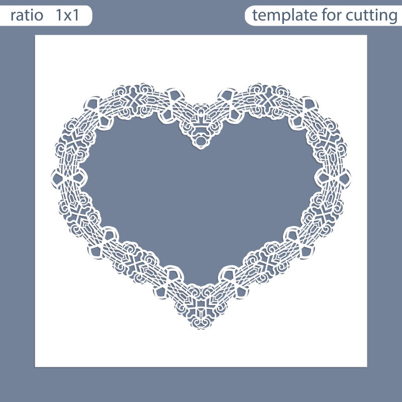 矢量的心形镂空图案卡片