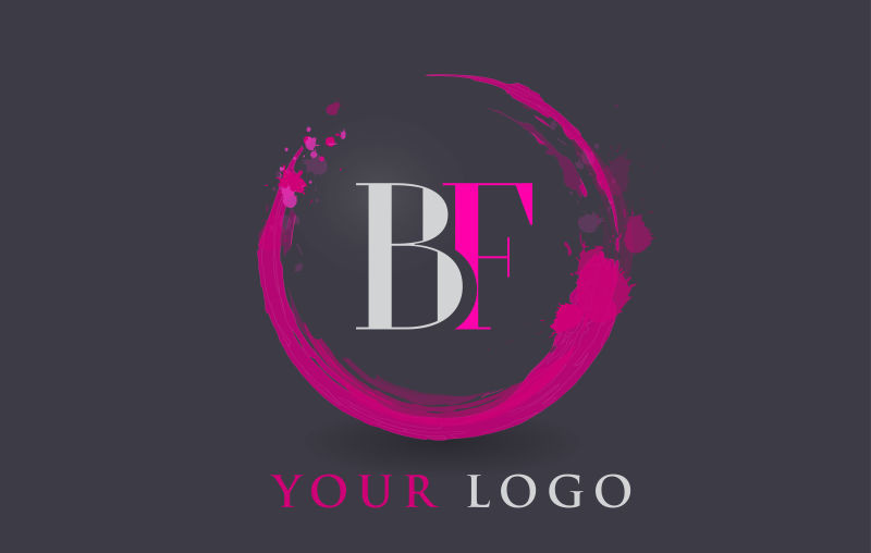 矢量设计字母BF圆形logo