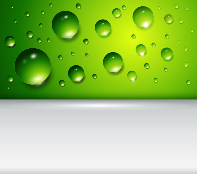 抽象矢量绿色水滴元素的背景